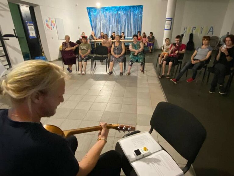 A musical bubble to drown out the sound of sirens and bombs