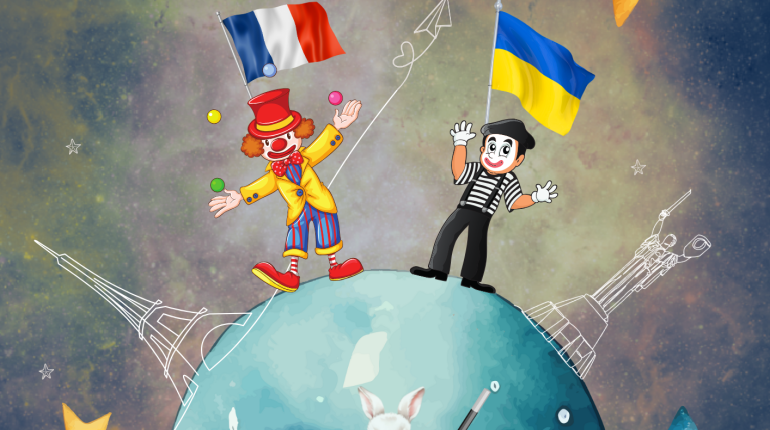 French clown JyJou travels to Ukraine to draw smiles on children's faces