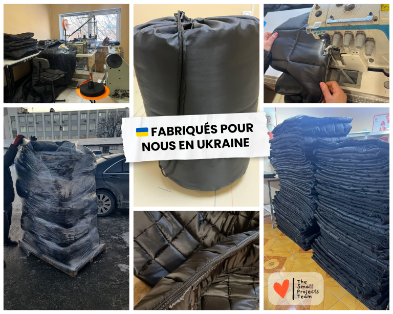 Les sacs de couchage du programme Winter Hugs sont maintenant fabriqués en Ukraine